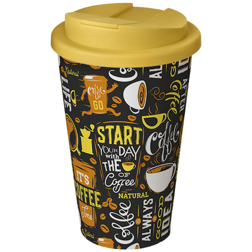 Gobelet isolant personnalisable 350ml Americano® Blanc / Jaune